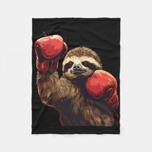 BoxSloth Lover Boxhandschuhe Kickboxing Funny Fleecedecke (Vorderseite)