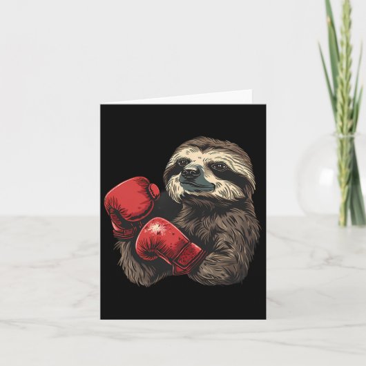 BoxSloth Lover Boxhandschuhe Kickboxing Funny Karte (Vorderseite)