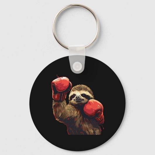 BoxSloth Lover Boxhandschuhe Kickboxing Funny Schlüsselanhänger (Vorderseite)