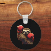 BoxSloth Lover Boxhandschuhe Kickboxing Funny Schlüsselanhänger (Vorderseite)