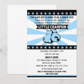 Boxsport Baby Boy Dusche Einladung blau (Vorne/Hinten)