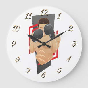 Boxsport Große Wanduhr