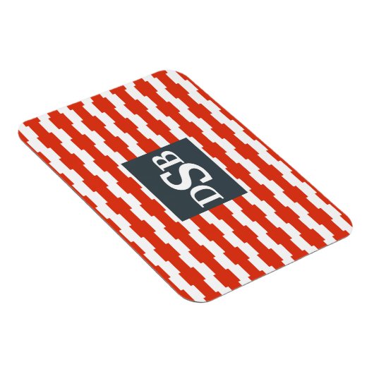 Boxstripe-Monogramm-Muster Magnet (Rechte Seite)