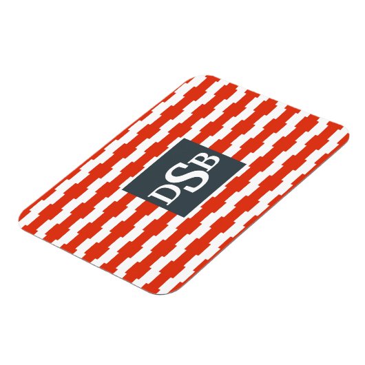 Boxstripe-Monogramm-Muster Magnet (Linke Seite)