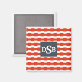 Boxstripe-Monogramm-Muster Magnet (Vorderseite/Rückseite)