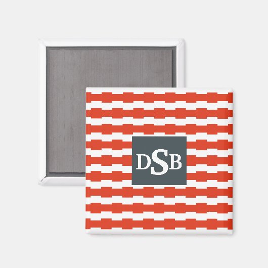 Boxstripe-Monogramm-Muster Magnet (Vorderseite/Rückseite)