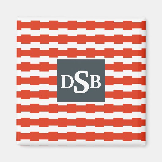 Boxstripe-Monogramm-Muster Magnet (Vorne)