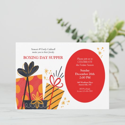 Boxtag Oval Einladung (Stehend Vorderseite)