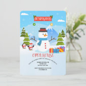 Boxtag Snowman Einladung (Stehend Vorderseite)
