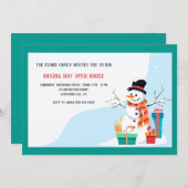 Boxtag Snowman-Urlaub Einladung (Vorne/Hinten)