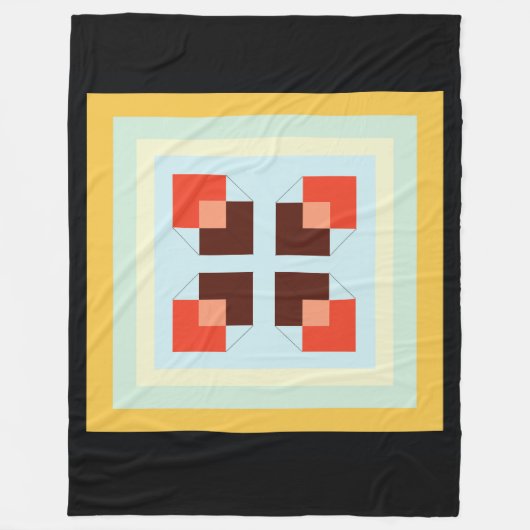 Boxtextur moderne, viereckige, hellgelbe Kachel c Fleecedecke (Vorderseite)