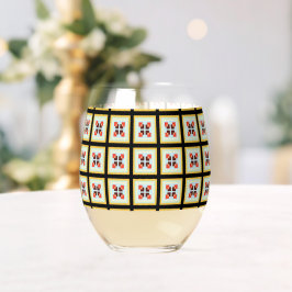 Boxtextur moderne, viereckige, hellgelbe Kachel c Weinglas Ohne Stiel