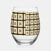 Boxtextur moderne, viereckige, hellgelbe Kachel c Weinglas Ohne Stiel (Links)