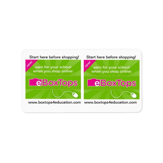Boxtops für Bildung-Aufkleber Adressaufkleber (Vorne)