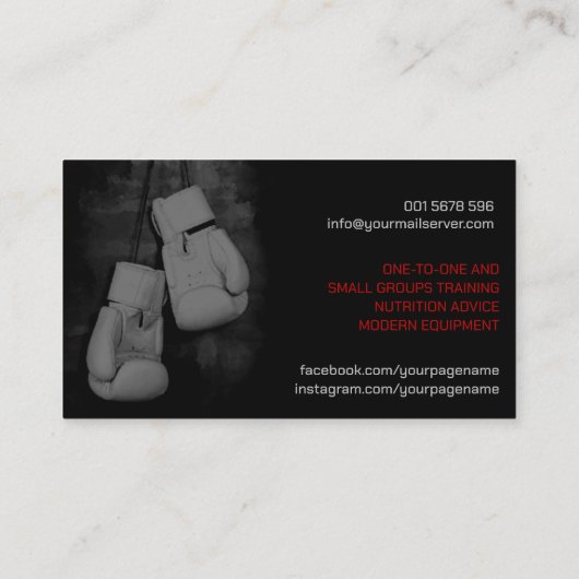 Boxtrainer Wasserfarben Kunst Visitenkarte (Rückseite)