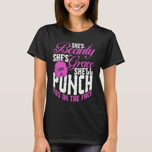 Boxtraining Jab Upper Cut Punch Knowledgebase T-Shirt (Vorderseite)