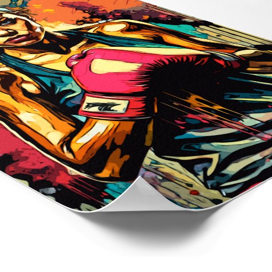 Boxweibchen Portrait "Modern Fighter Martial Arts" Poster (Ecke)