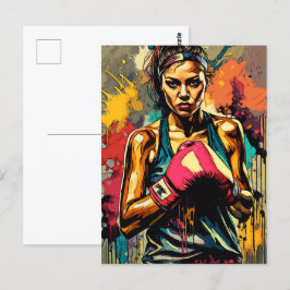 Boxweibchen Portrait "Modern Fighter Martial Arts" Postkarte