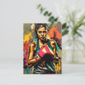 Boxweibchen Portrait "Modern Fighter Martial Arts" Postkarte (Stehend Vorderseite)