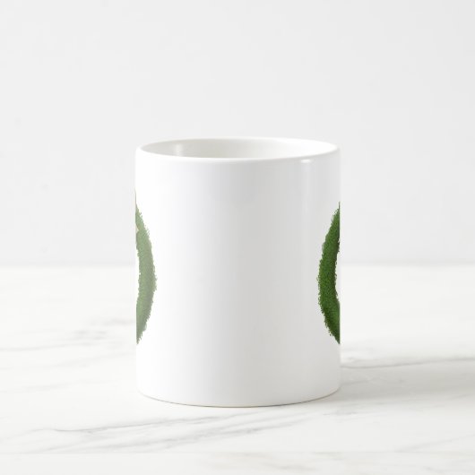 Boxwood-Kranz mit rustikalem Bow-Mit Monogramm Kaffeetasse (Mittel)
