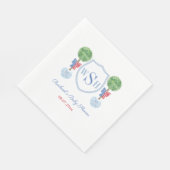 Boxwood Monogram Babydusche Party Serviette (Ecke)