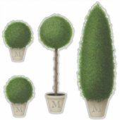 Boxwood Topiary Collection Mit Monogramm oder schr Aufkleber (Vorderseite)