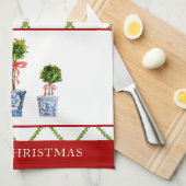 Boxwood Topiary mit Trellis Weihnachten Geschirrtuch (Viertel Falte)