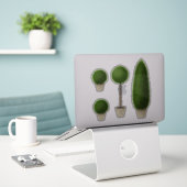 Boxwood Topiary Pflanze Monogram Custom Alphabet Aufkleber (Laptop auf Schreibtisch)