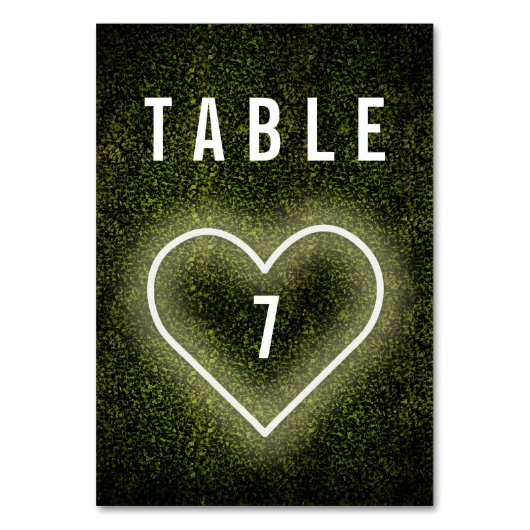 Boxwood Wedding Tischnummer (Rückseite)