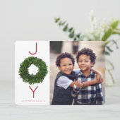 Boxwood Wreath Christmas Holiday Flat Card Einladung (Stehend Vorderseite)