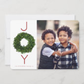 Boxwood Wreath Christmas Holiday Flat Card Einladung (Vorderseite)