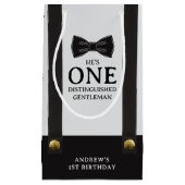 Boy 1st Birthday One Distinguished Gentleman Kleine Geschenktüte (Vorderseite)