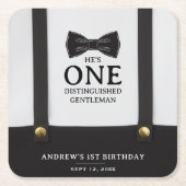 Boy 1st Birthday One Distinguished Gentleman Rechteckiger Pappuntersetzer (Vorderseite)