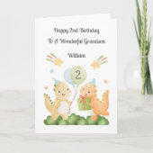 Boy 2nd Birthday Balloon Dinosaurs Card Karte (Vorderseite)