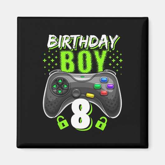 Boy 8 Video Game Controller Gamer 8. Geburtstag Gi Magnet (Vorne)