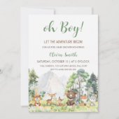 Boy Adventure Baby Shower Einladung (Vorderseite)