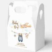 Boy Adventure Clothesline Airplane Sky Baby Shower Geschenkschachtel (Offen)
