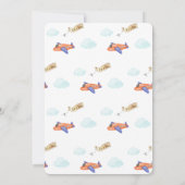 Boy Adventure Travel Aviator Airplane Babydusche Einladung (Rückseite)