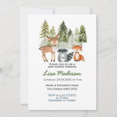 Boy Adventure Woodland Baby Shower Einladung (Vorderseite)