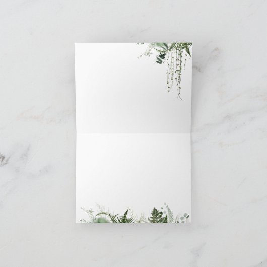 Boy Adventure Woodland Greenery Dankeskarte (Innenseite)