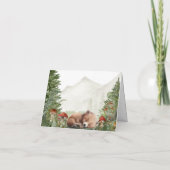 Boy Adventure Woodland Greenery Dankeskarte (Rückseite)