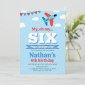 Boy Airplane Geburtstag Einladung (Stehend Vorderseite)