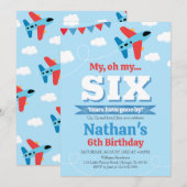 Boy Airplane Geburtstag Einladung (Vorne/Hinten)