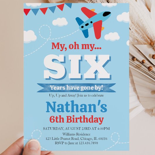 Boy Airplane Geburtstag Einladung