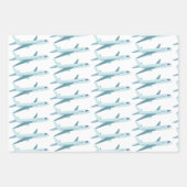 Boy Airplanes Baby Shooter Niedlich Boys Geschenkpapier Set (Vorderseite 3)