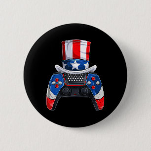 Boy Amerikanische Unabhängigkeitstag T-Shirt US Fl Button