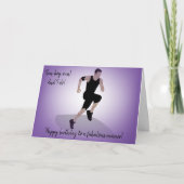 Boy Amputee Runner Birthday Karte (Vorderseite)