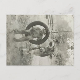 boy and cow black and white vintage postcard postkarte