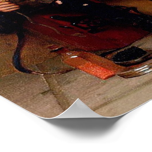 Boy and Dog Vintag Art Poster (Ecke)