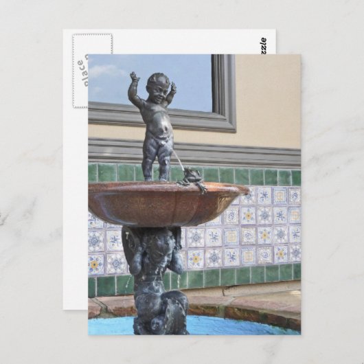 Boy and Frog Fountain von Raffaello Romanelli Postkarte (Vorne/Hinten)